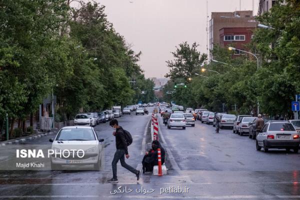 بارش پراکنده در تهران