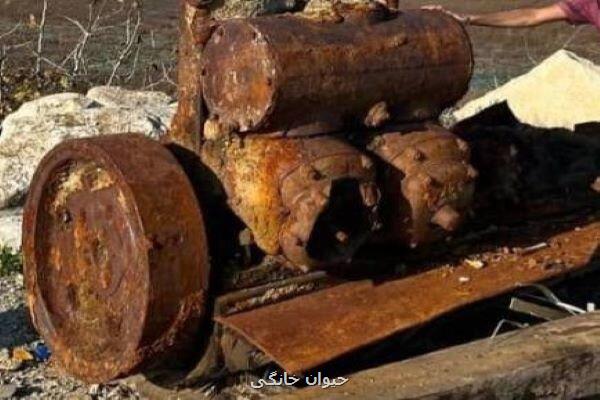 کشف موتور دیزل تاریخی از محل لایروبی خلیج گرگان