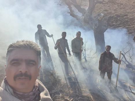 مهار حریق در ارتفاعات کلورد منطقه حفاظت شده پرور