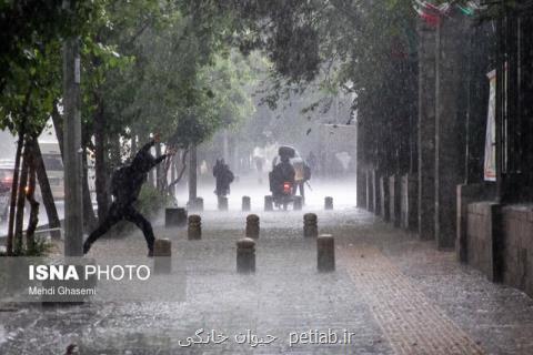 بارش شدید باران در هفت استان